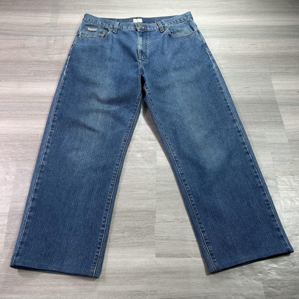 VTG Calvin Klein Jeans Relaxed Wide Leg Jeans Mens 34x28 Blue Denim‎ Medium Wash